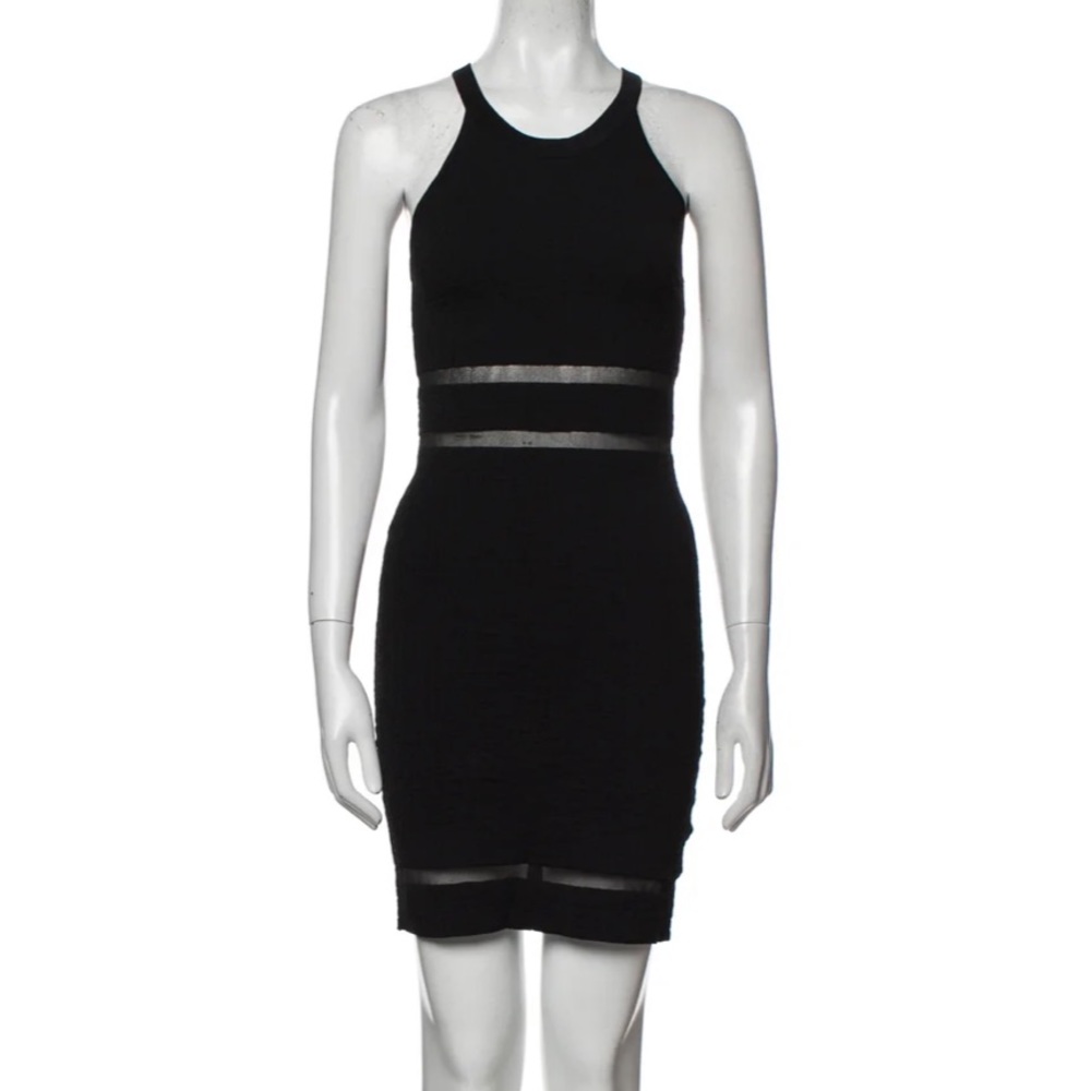 Parker black dress with sheer